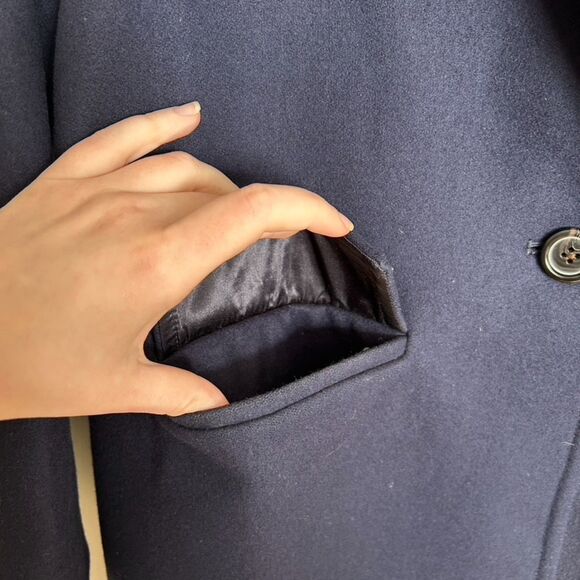 J.Crew Navy Deep Blue Wool Boyfriend Melton Wool Coat - Picture 5 of 14